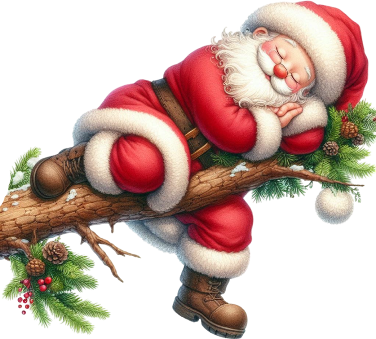 Motivtransfer 8253 Santa schläft auf einem Ast