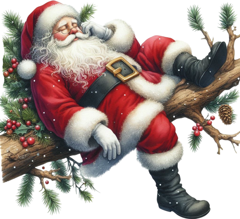 Motivtransfer 8256 Santa schläft auf einem Ast