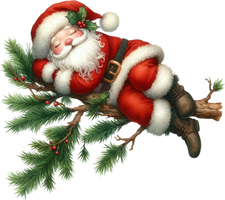 Motivtransfer 8257 Santa schläft auf einem Ast