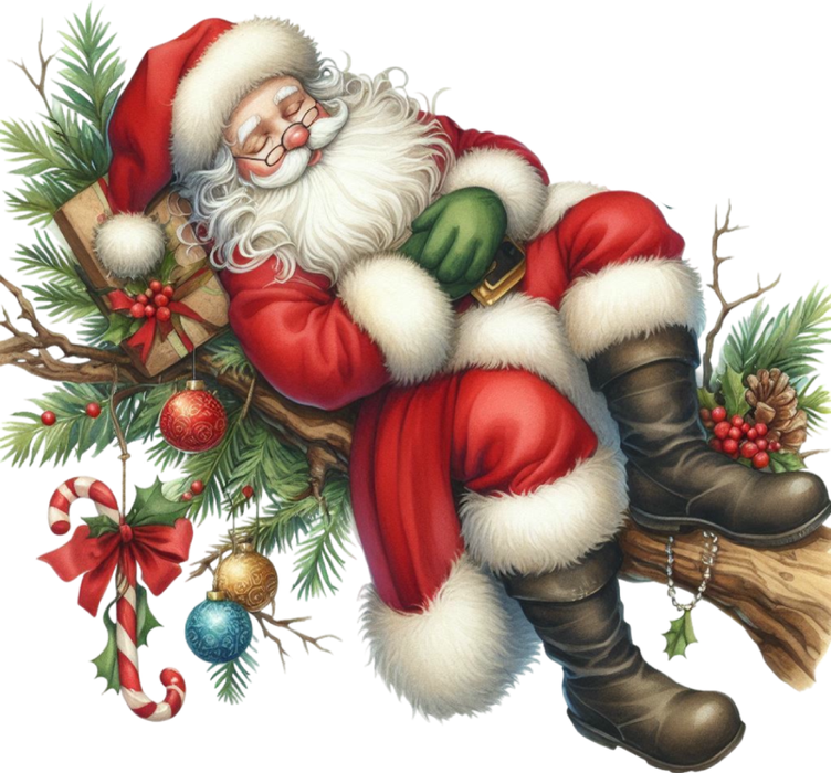 Motivtransfer 8258 Santa schläft auf einem Ast