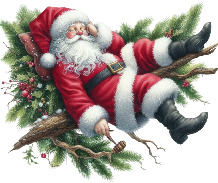 Motivtransfer 8260 Santa schläft auf einem Ast