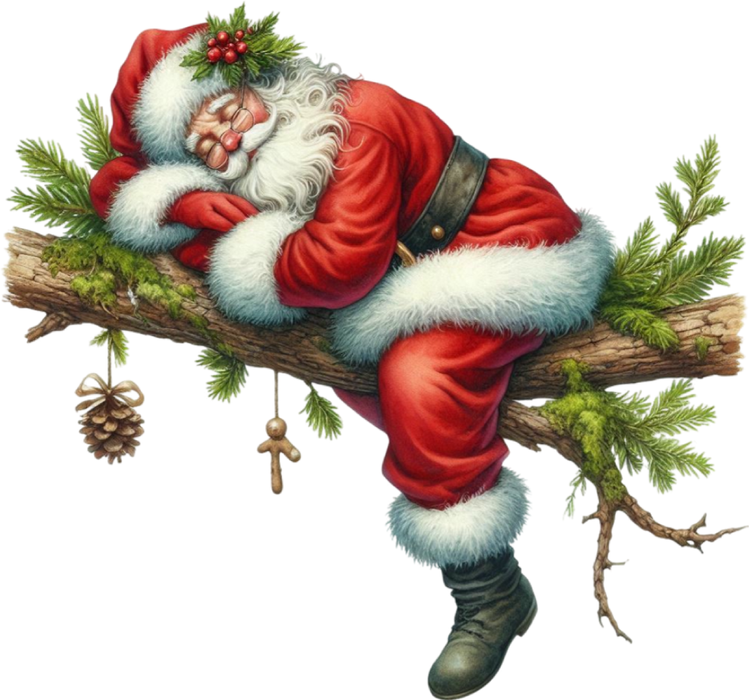 Motivtransfer 8262 Santa schläft auf einem Ast