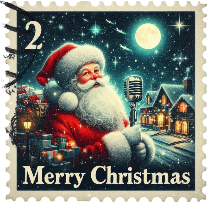 Motivtransfer 8279 Weihnachtsbriefmarke Santa Merry Christmas