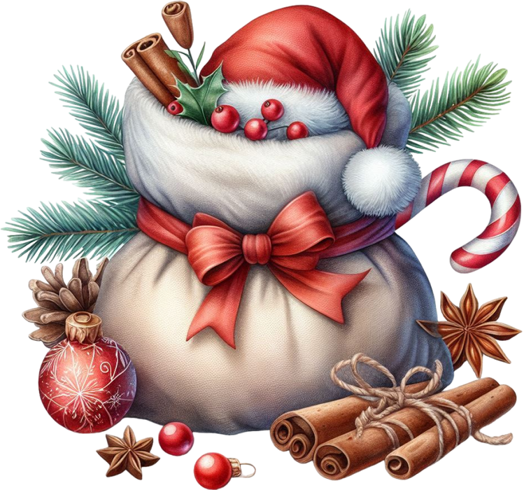 Motivtransfer 8288 Santa versteckt sich im Geschenkesack