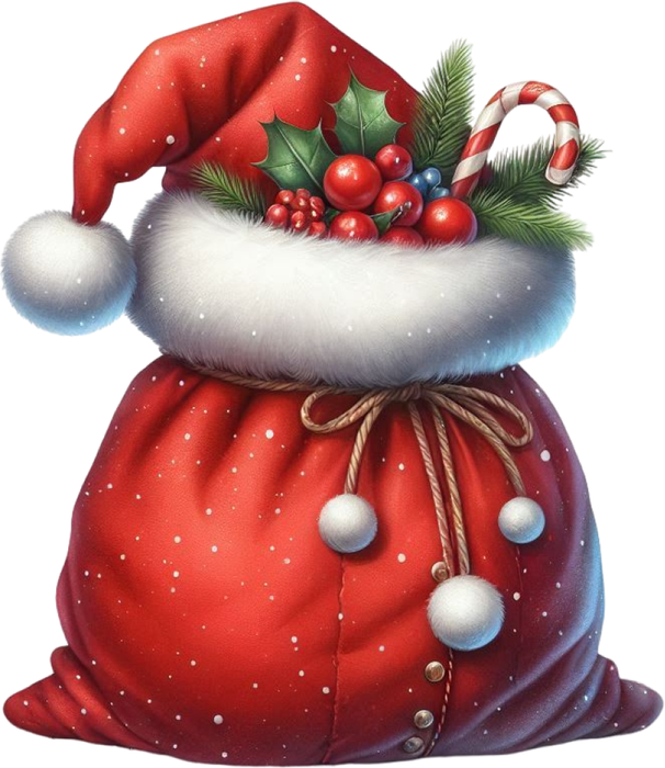 Motivtransfer 8290 Santas Mütze im Geschenkesack