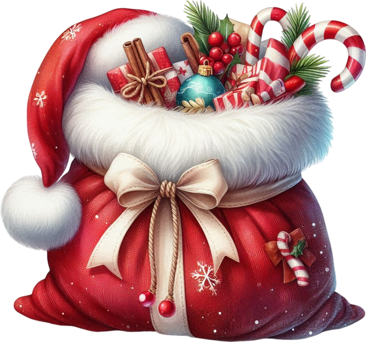 Motivtransfer 8291 Santas Mütze mit Geschenken