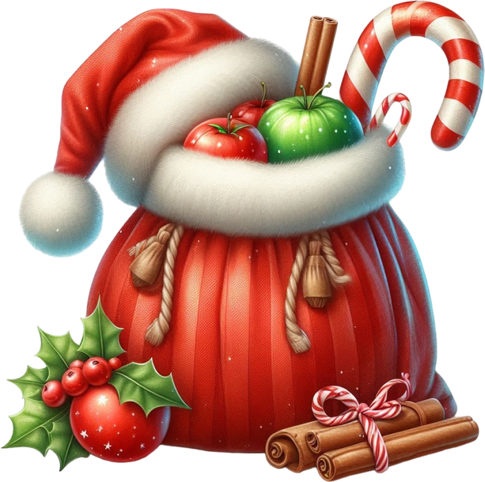 Motivtransfer 8309 Santas Sack mit Äpfeln