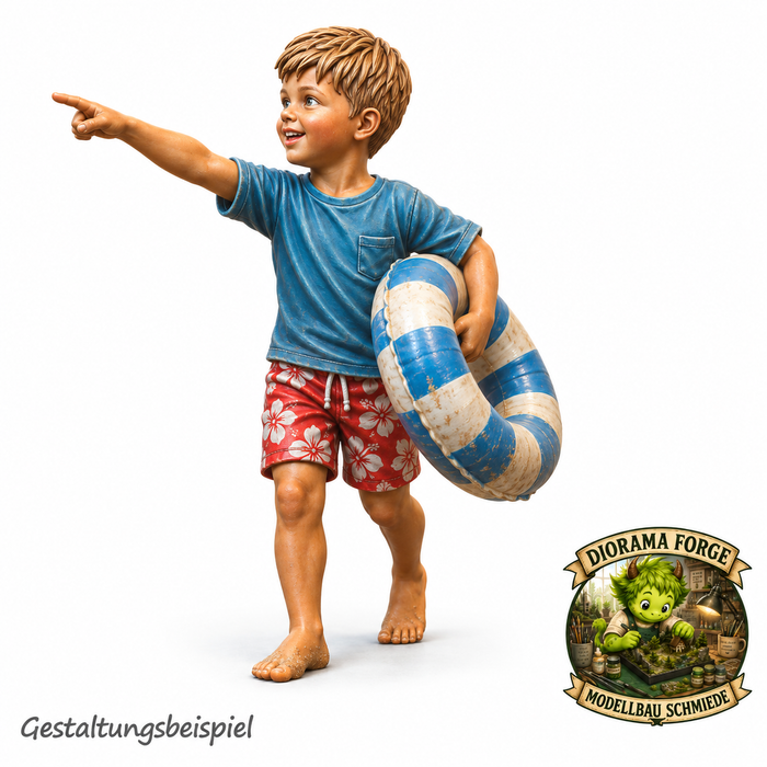 Strand Kind mit Schwimmring - (DF-830)