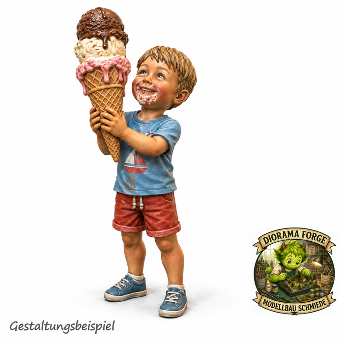 Strand Kind mit übergrosser Eiswaffel - (DF-831)