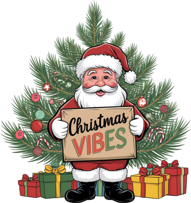 Motivtransfer 8338 Santa am Tannenbaum Christmas Vibes