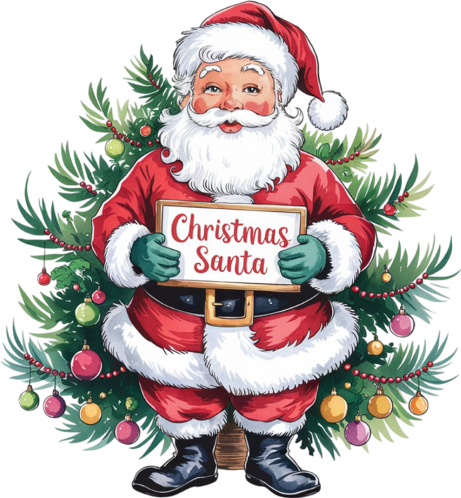 Motivtransfer 8343 Santa am Tannenbaum Christmas Santa