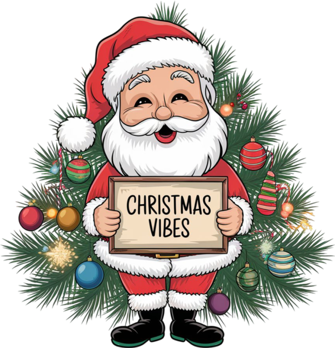 Motivtransfer 8344 Santa am Tannenbaum Christmas Vibes
