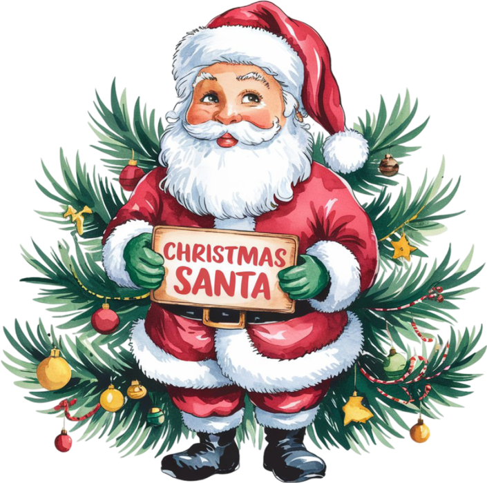 Motivtransfer 8347 Santa am Tannenbaum Christmas Santa