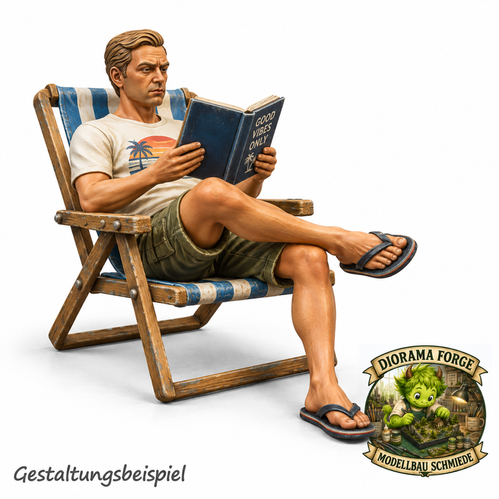 Strand Mann liest ein Buch - (DF-834)