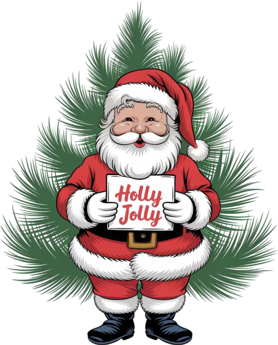 Motivtransfer 8351 Santa am Tannenbaum Holly Jolly