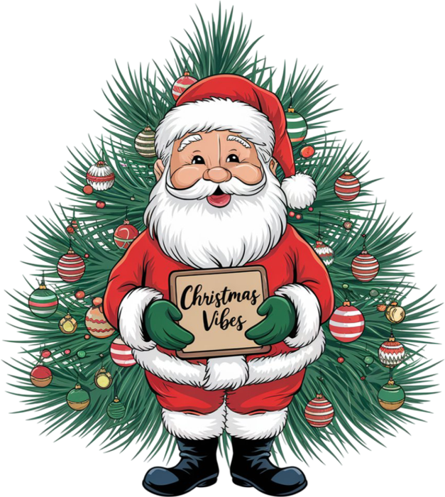 Motivtransfer 8352 Santa am Tannenbaum Christmas Vibes