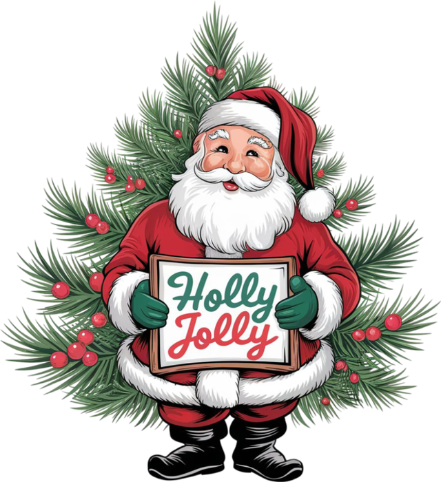 Motivtransfer 8354 Santa am Tannenbaum Holly Jolly