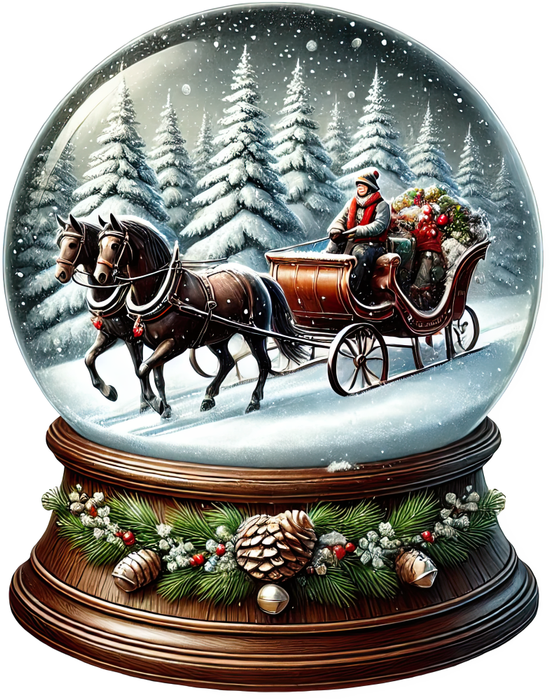 Motivtransfer 8357 Weihnachtliche Schneekugel mit Schlitten