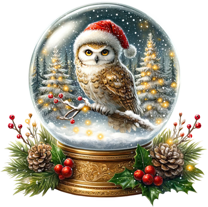 Motivtransfer 8359 Weihnachtliche Schneekugel mit Eule
