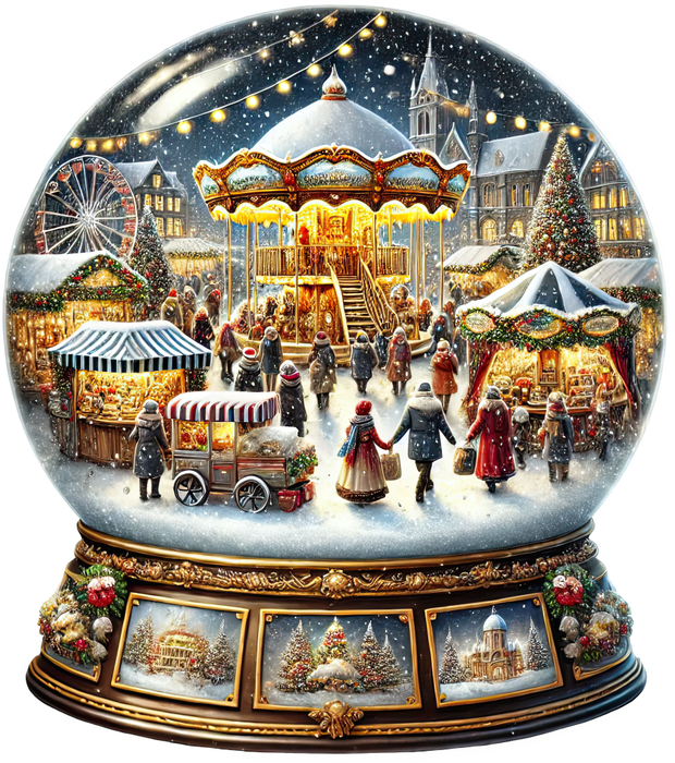 Motivtransfer 8360 Weihnachtliche Schneekugel mit Karussel