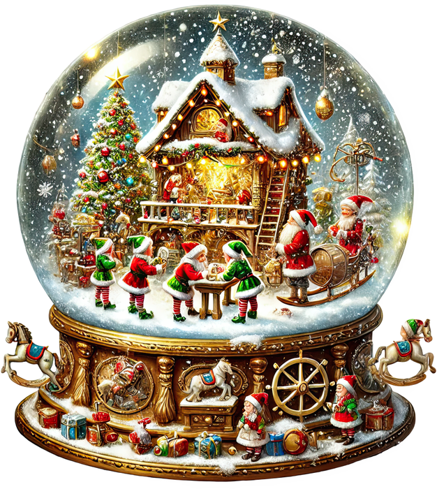 Motivtransfer 8367 Weihnachtliche Schneekugel mit Lebkuchenhaus