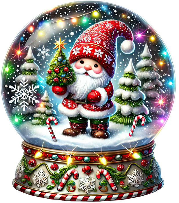 Motivtransfer 8368 Weihnachtliche Schneekugel mit Weihnachtsmann