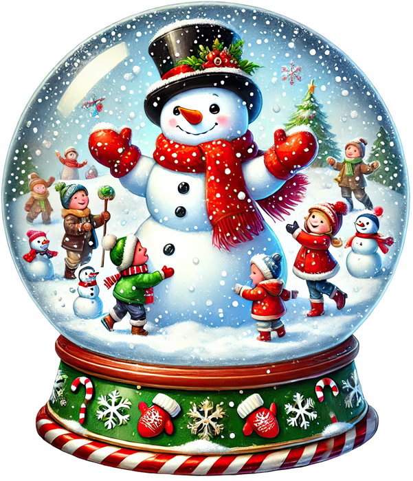 Motivtransfer 8370 Weihnachtliche Schneekugel mit Schneemann