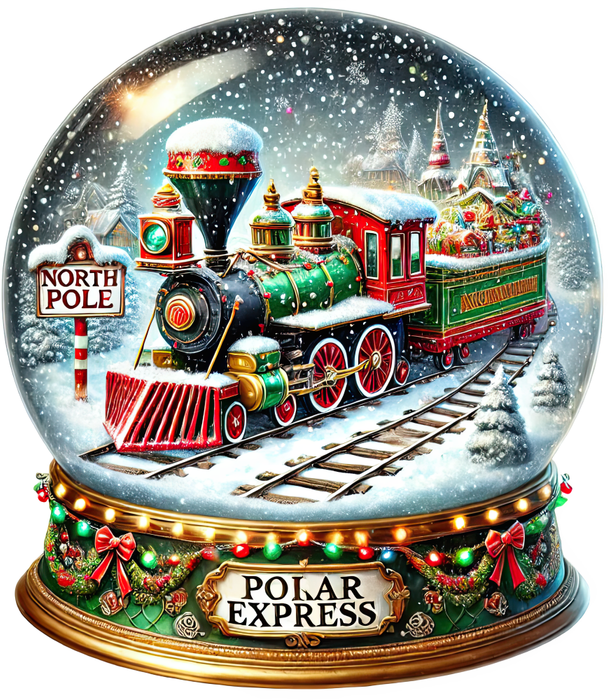 Motivtransfer 8371 Weihnachtliche Schneekugel mit Zug