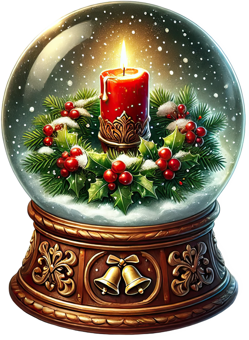 Motivtransfer 8373 Weihnachtliche Schneekugel mit Kerze