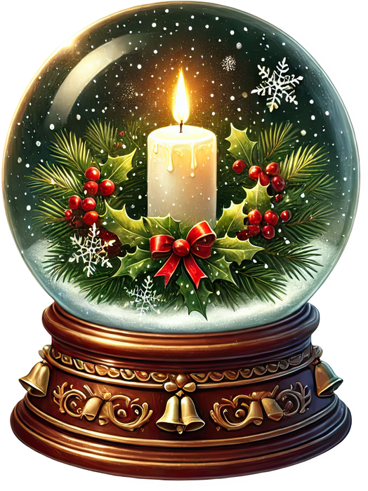 Motivtransfer 8374 Weihnachtliche Schneekugel mit Kerze