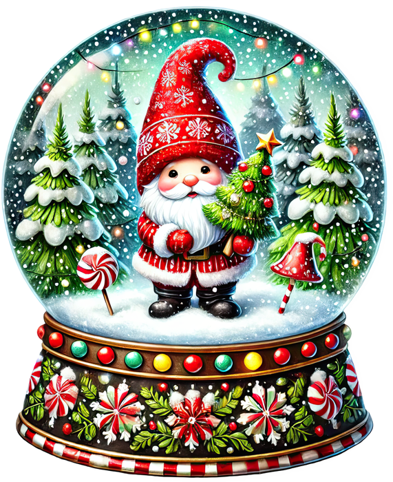 Motivtransfer 8376 Weihnachtliche Schneekugel mit Weihnachtsgnom