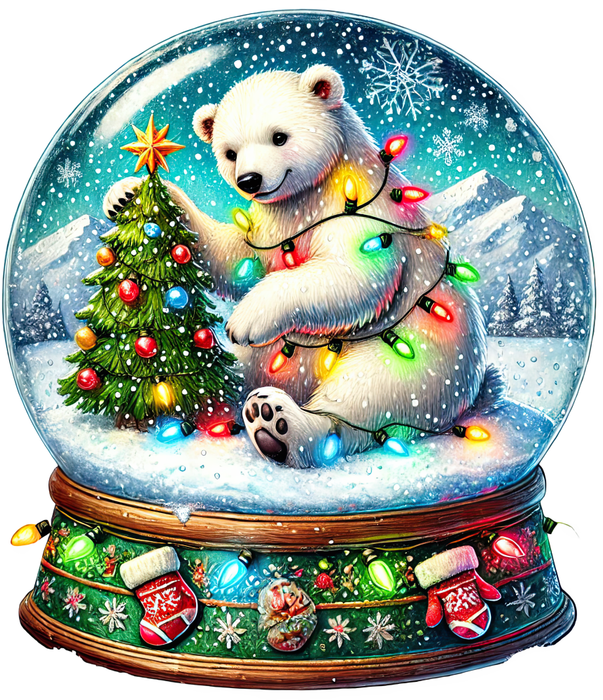 Motivtransfer 8377 Weihnachtliche Schneekugel mit Eisbär