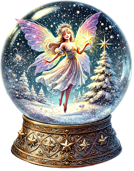 Motivtransfer 8381 Weihnachtliche Schneekugel mit Elfe