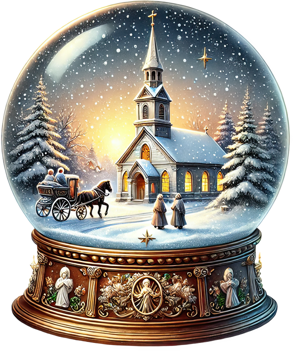 Motivtransfer 8385 Weihnachtliche Schneekugel mit Kirche