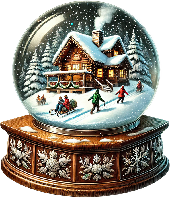 Motivtransfer 8388 Weihnachtliche Schneekugel mit Haus im Schnee