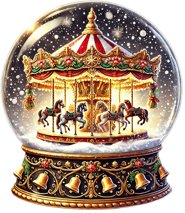 Motivtransfer 8391 Weihnachtliche Schneekugel mit Karussel