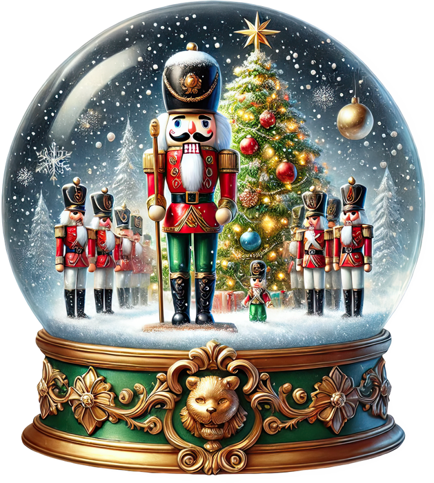 Motivtransfer 8392 Weihnachtliche Schneekugel mit Nussknackern