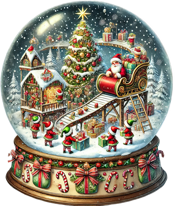 Motivtransfer 8393 Weihnachtliche Schneekugel mit Achterbahn