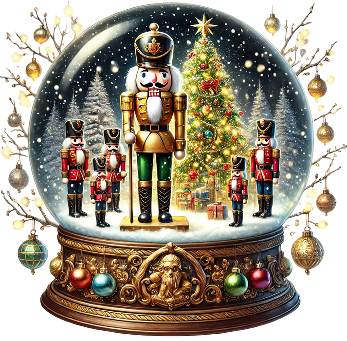 Motivtransfer 8396 Weihnachtliche Schneekugel mit Nussknacker