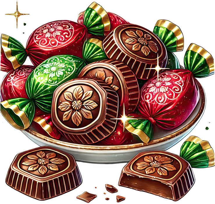 Motivtransfer 8419 Weihnachtliche Leckereien Schokopralinen