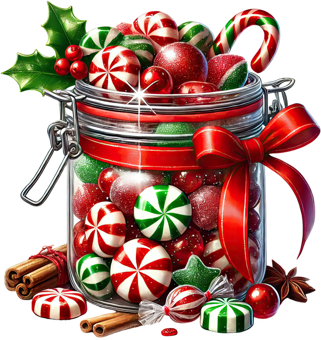 Motivtransfer 8427 Weihnachtliche Leckereien Bonbons im Glas