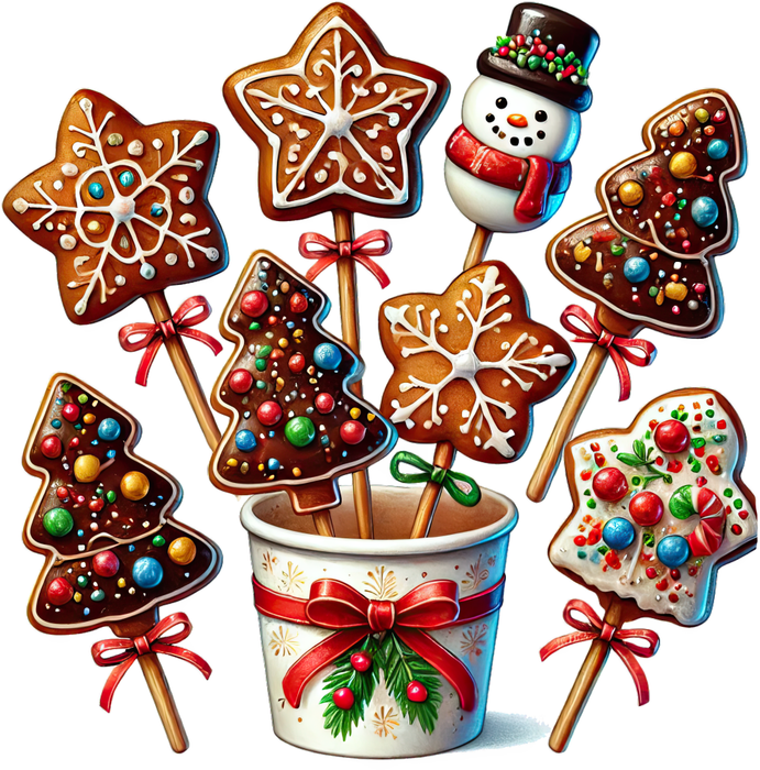 Motivtransfer 8449 Weihnachtliche Leckereien Naschereien am Stiel