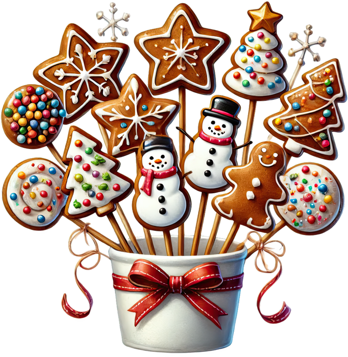 Motivtransfer 8451 Weihnachtliche Leckereien Naschereien am Stiel