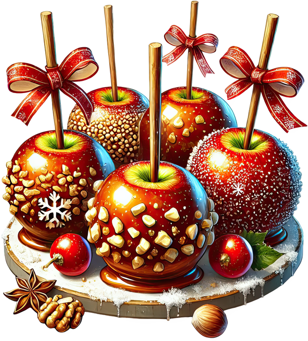 Motivtransfer 8463 Weihnachtliche Leckereien Äpfel mit Nüssen