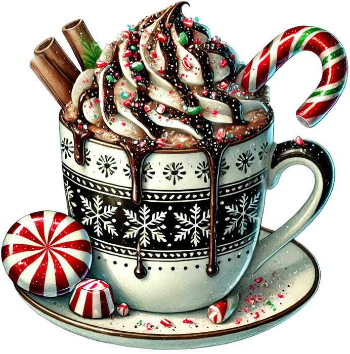 Motivtransfer 8466 Weihnachtliche Leckereien Tasse Kakao