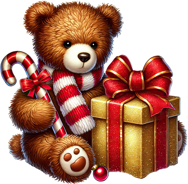 Motivtransfer 8486 Teddy mit Geschenk