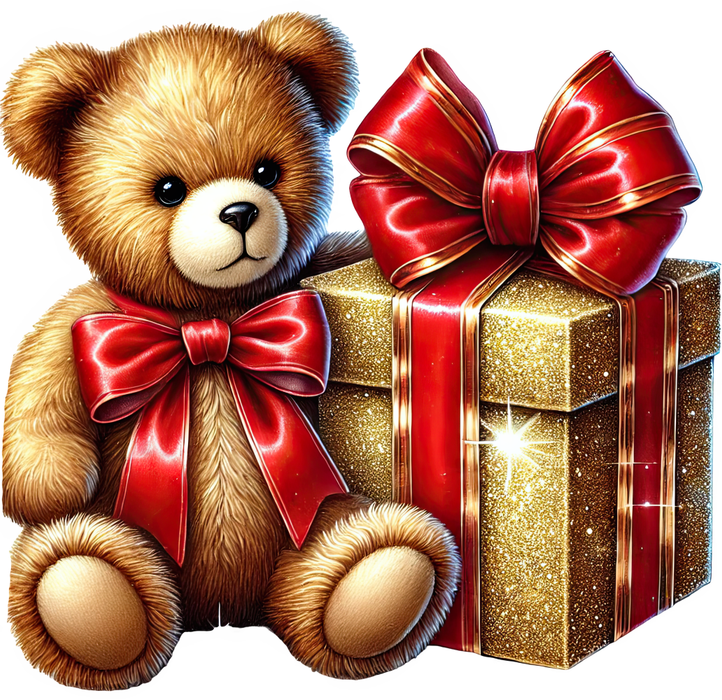 Motivtransfer 8493 Teddy mit Geschenk