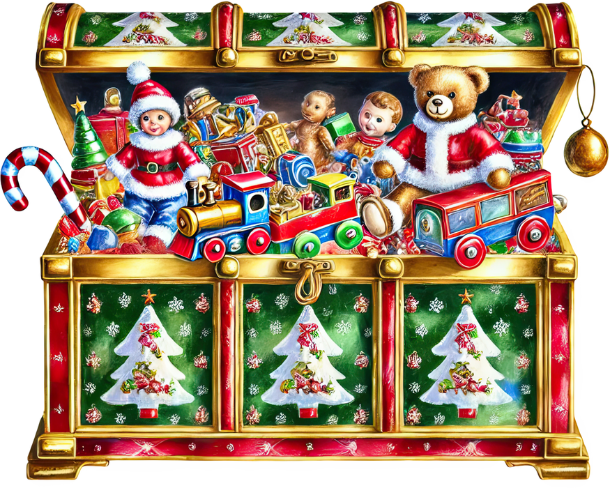 Motivtransfer 8524 Volle Weihnachtstruhe