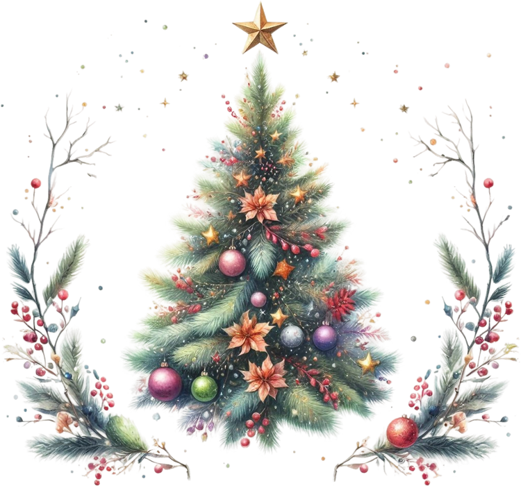 Motivtransfer 8527 Watercolor Christmas Tree