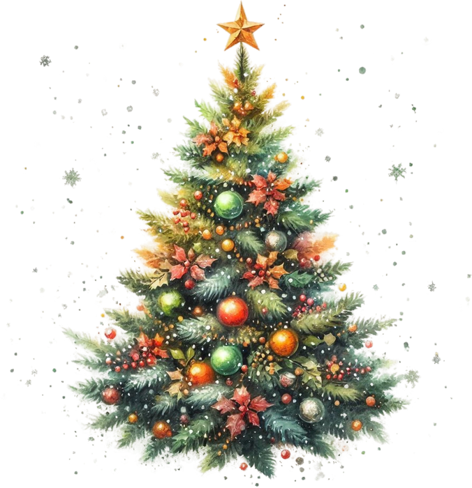 Motivtransfer 8529 Watercolor Christmas Tree